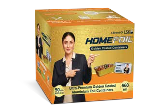 Homefoil - 660 ml Golden Coated Containers