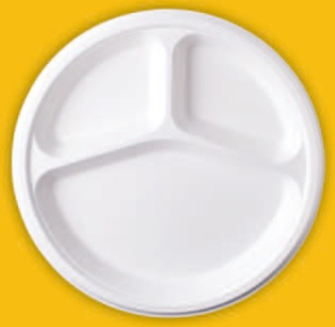 9 Inch 3 Compartment Round