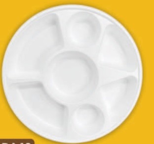 7 Compartment Round Meal Tray